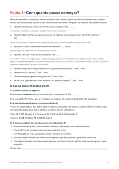 Folha 1 e Folha 2 do caderno